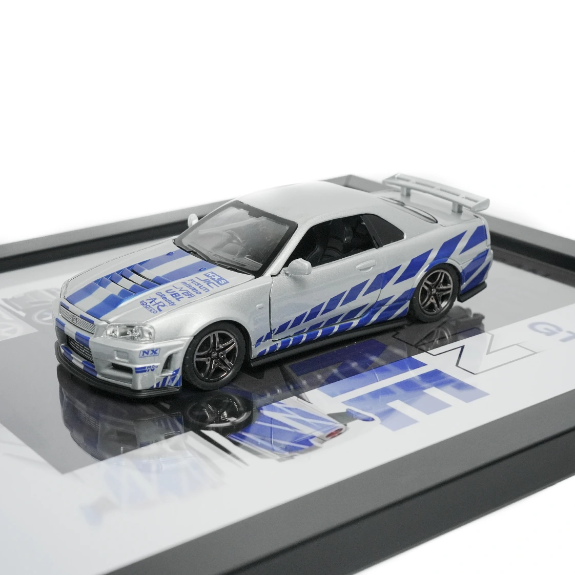3d frame nissan skyline gtr r 34 | custom model 1.32 silver 3d frame nissan skyline gtr r 34 | custom model 1.32 silver