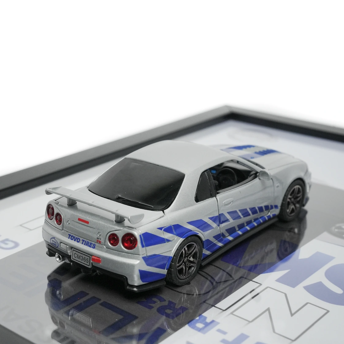 3d frame nissan skyline gtr r 34 | custom model 1.32 silver 3d frame nissan skyline gtr r 34 | custom model 1.32 silver