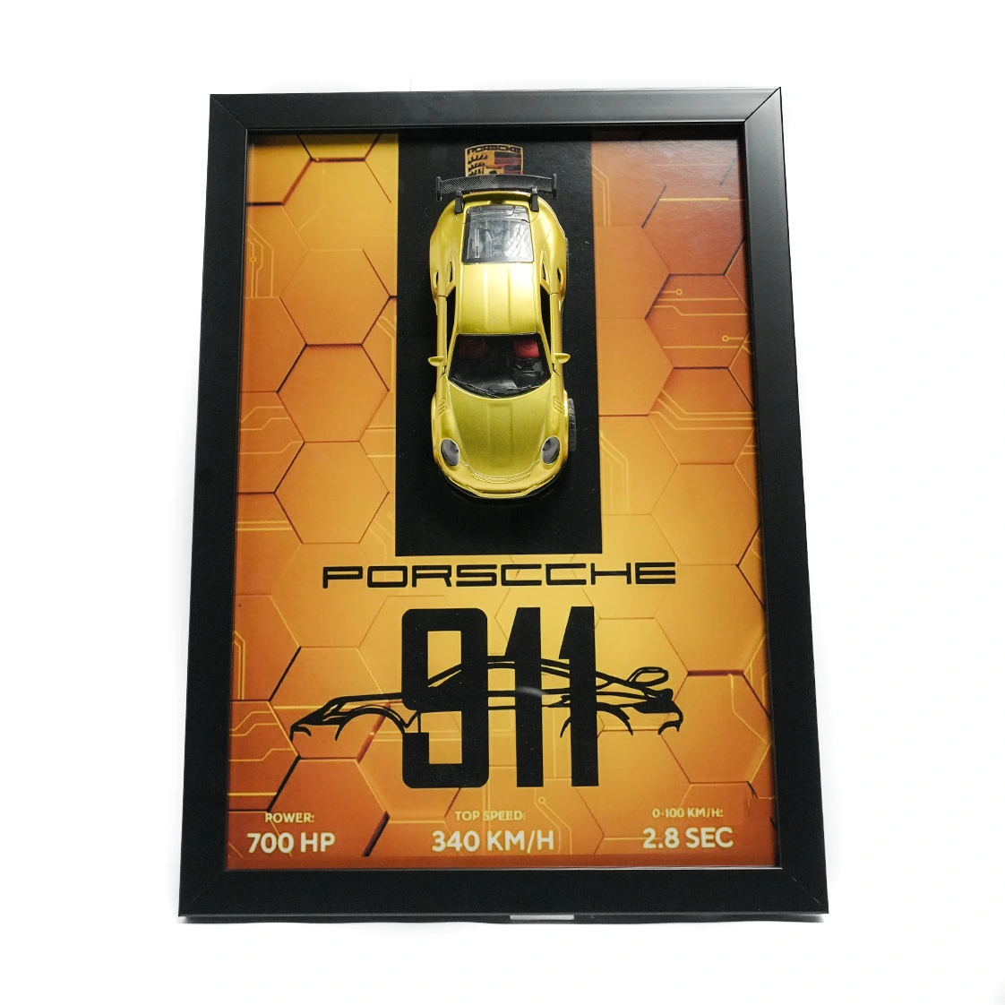 3d frame porsche 911 | custom model 1.36 gold