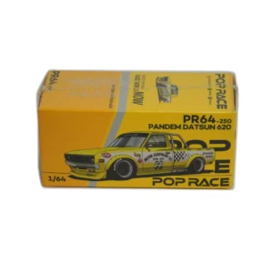 pandem datsun 620 #250 | pop race 1:64 diecast yellow